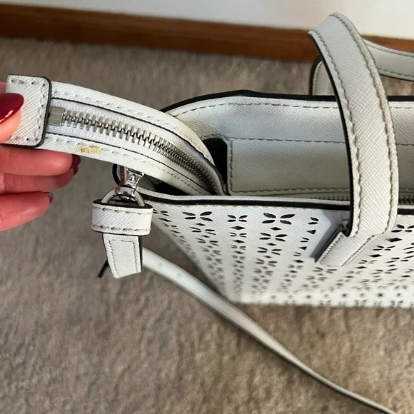 Michael Kors Perforated White Tote - Picture 9 of 11